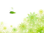 绿花抽象花卉卡通元素