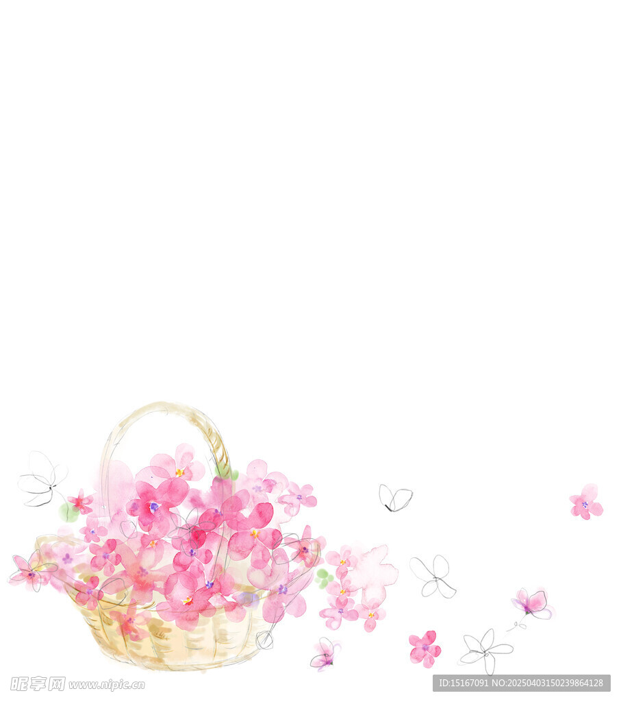 卡通手绘花卉插画元素