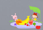 美味水果卡通幼儿幻想插画