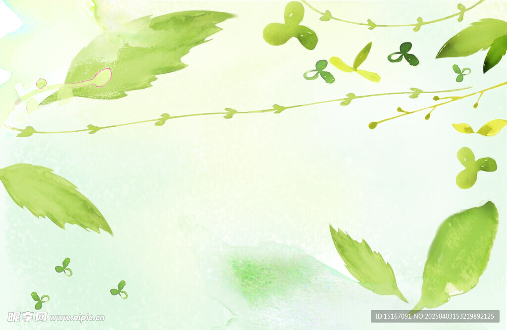 手绘水彩花卉图案插画