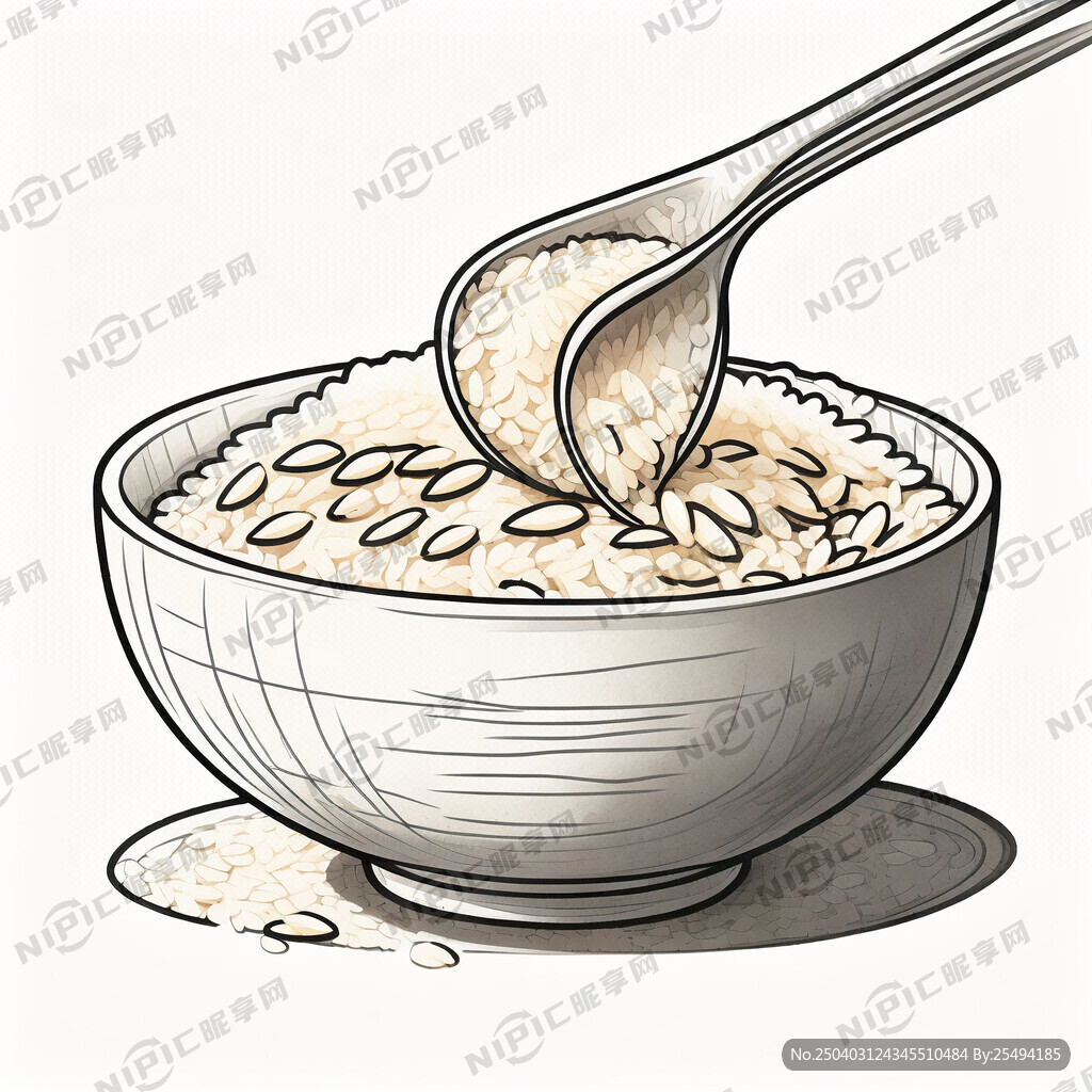 帮我生成一幅手绘插画风格的一碗