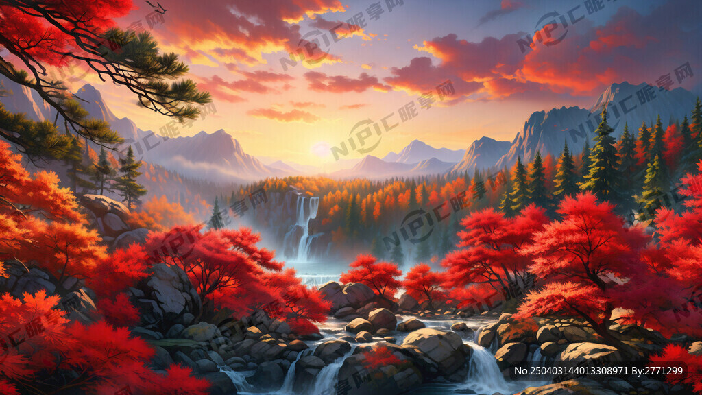 夕阳 唯美风景 地产风景  