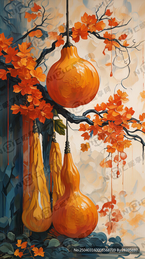 吉祥 葫芦 招财树 玄关背景墙