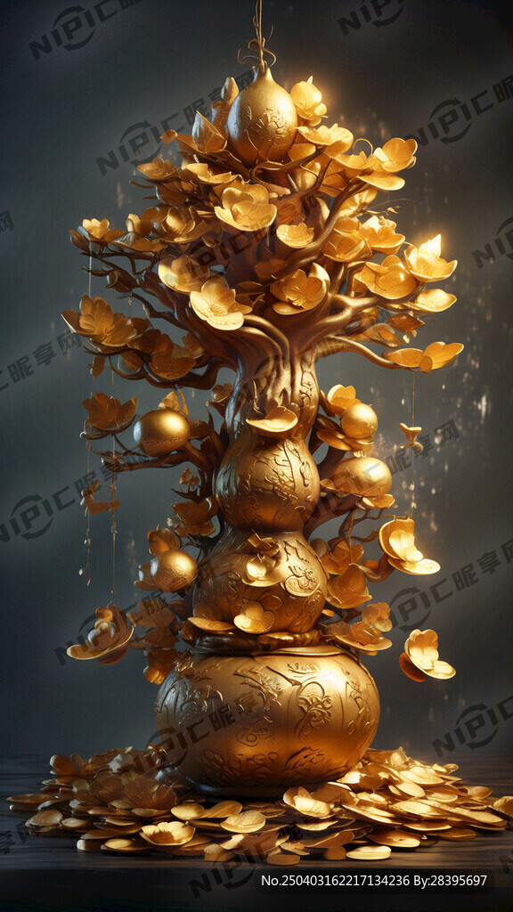 招财金元宝树 吉祥 葫芦