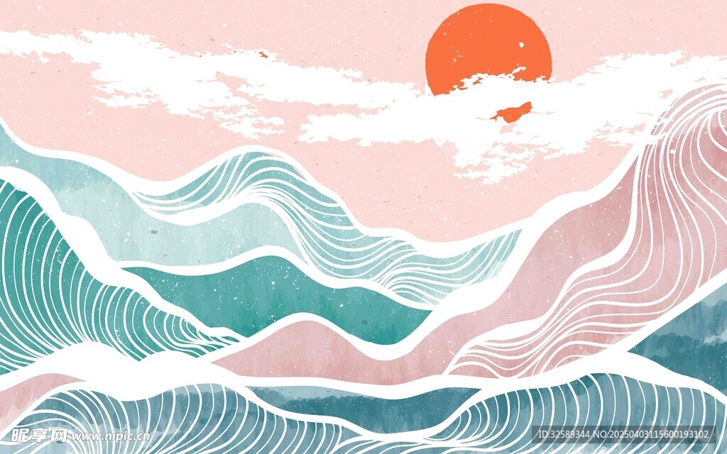   山背景墙  