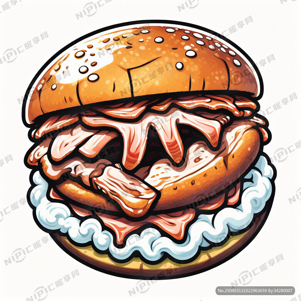 烟熏培根牛肉堡 不需要背景