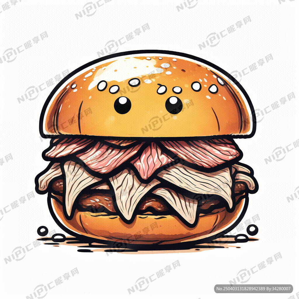 烟熏培根牛肉堡 只要简单的色块