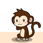 手绘卡通小猴