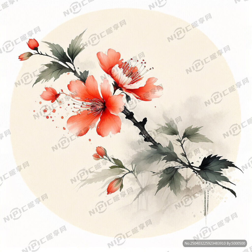 枣花 有树枝 色彩丰富