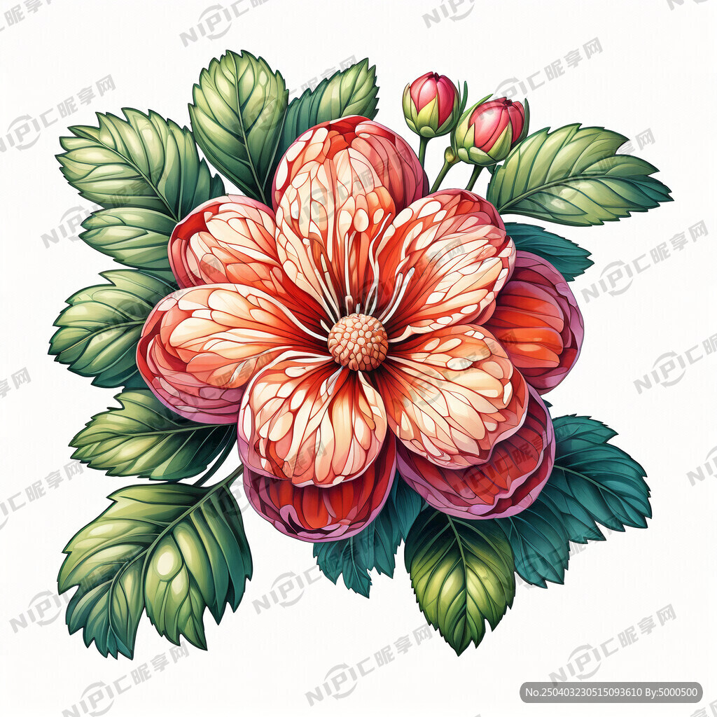 枣花 有树枝 色彩丰富