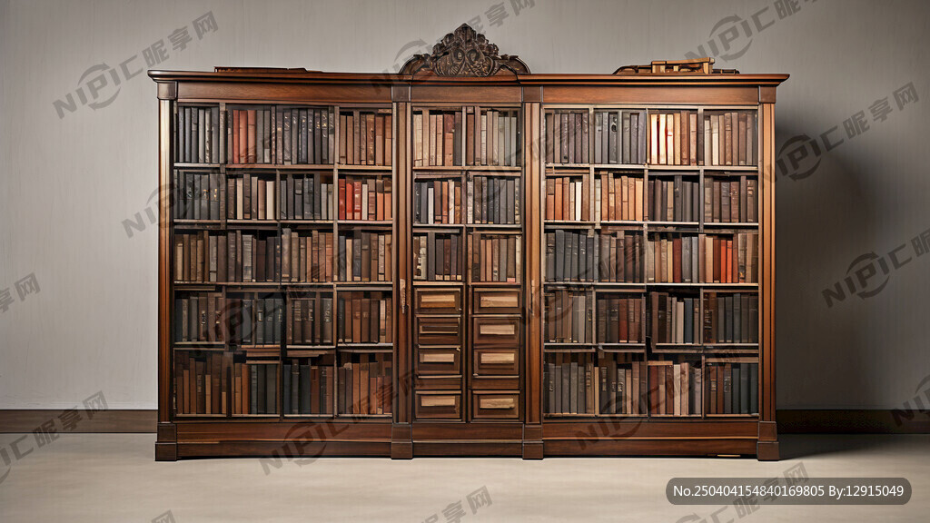 五六十年代整面墙式样的老式书橱