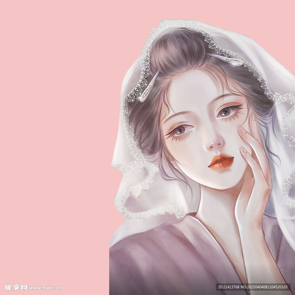 手绘女孩女人