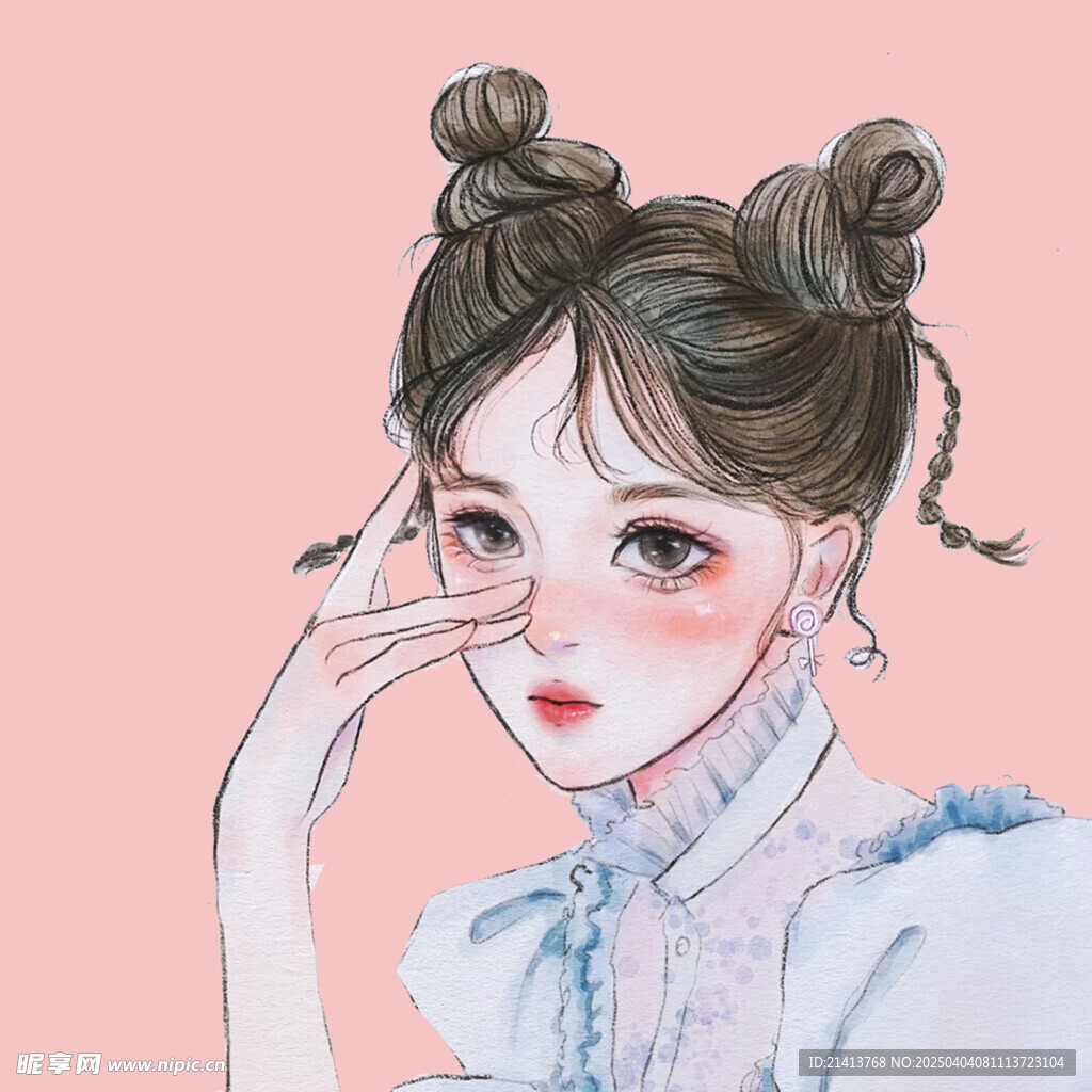 手绘女孩女人