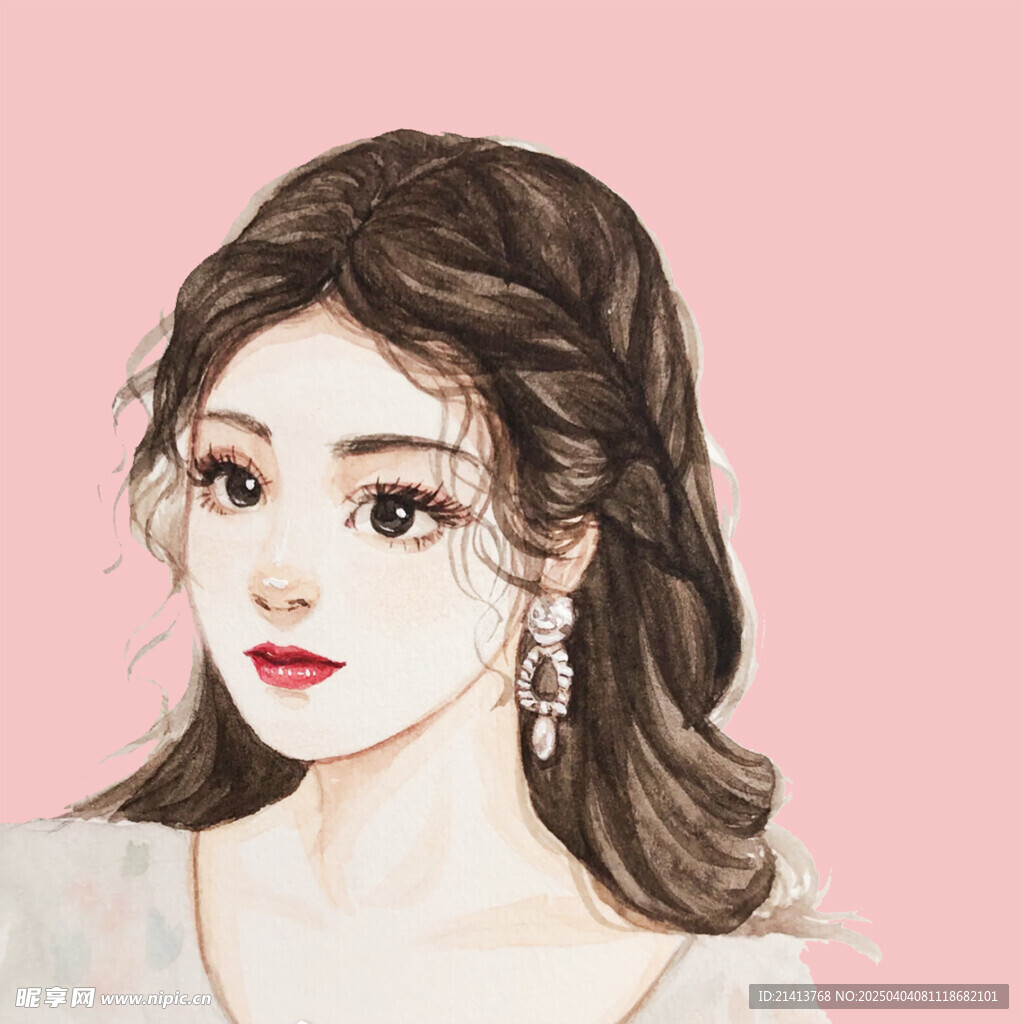 手绘女孩女人
