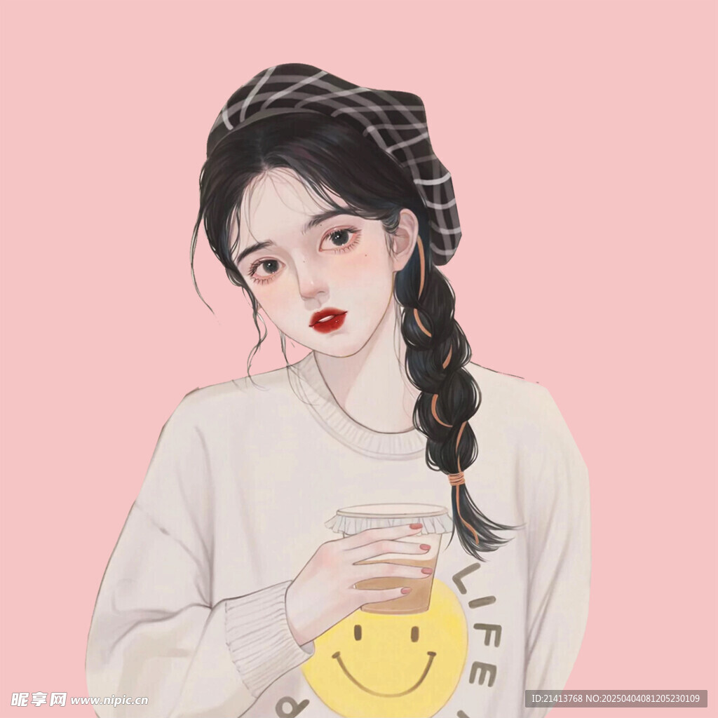 手绘女孩女人