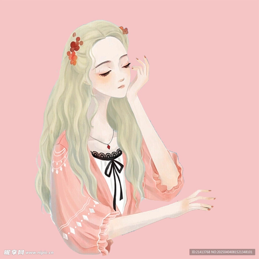 手绘女孩女人