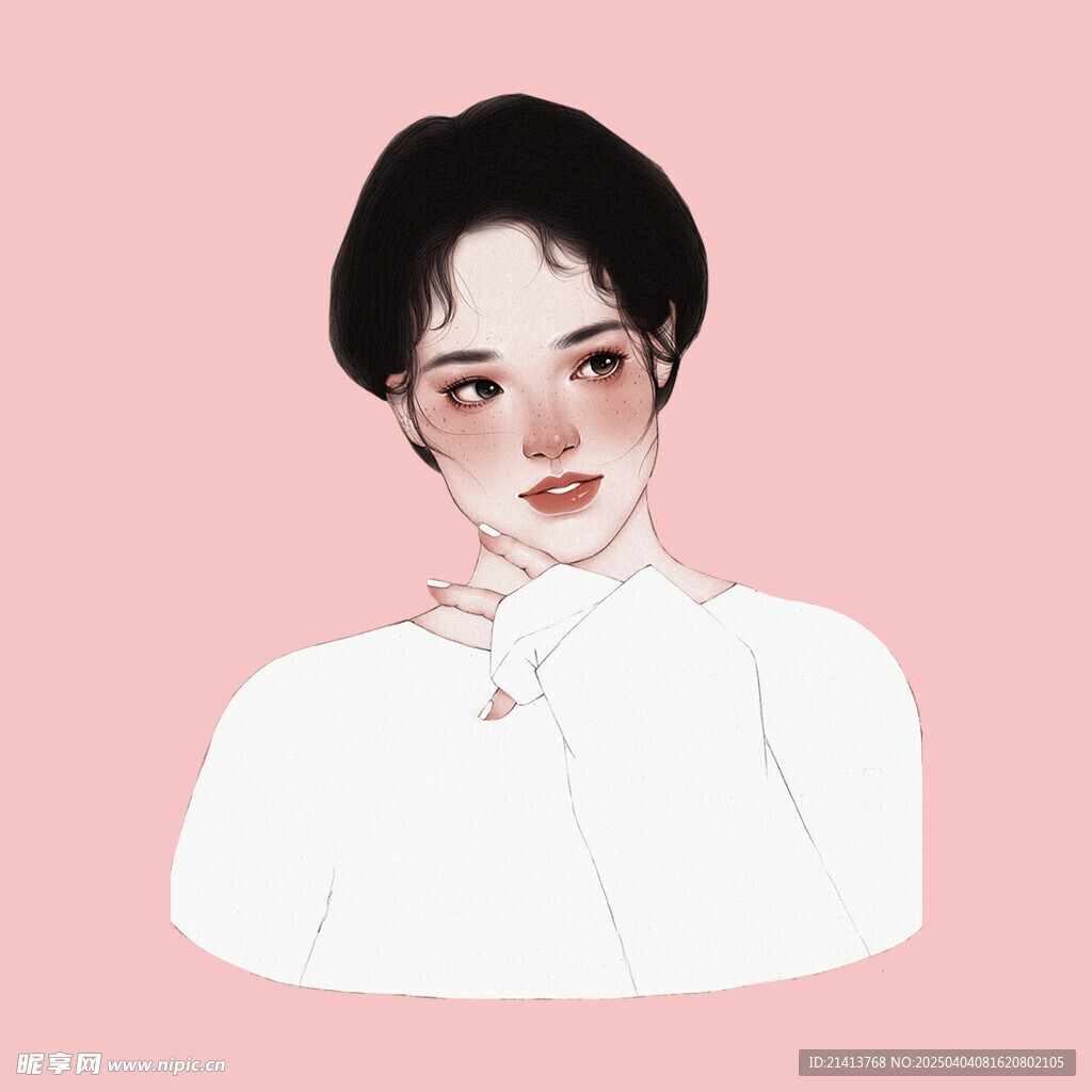 手绘女孩女人