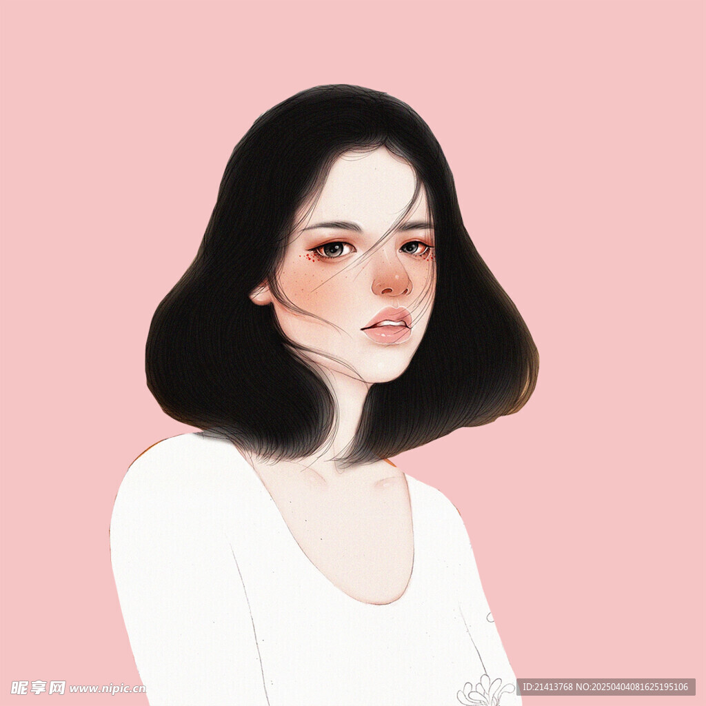手绘女孩女人