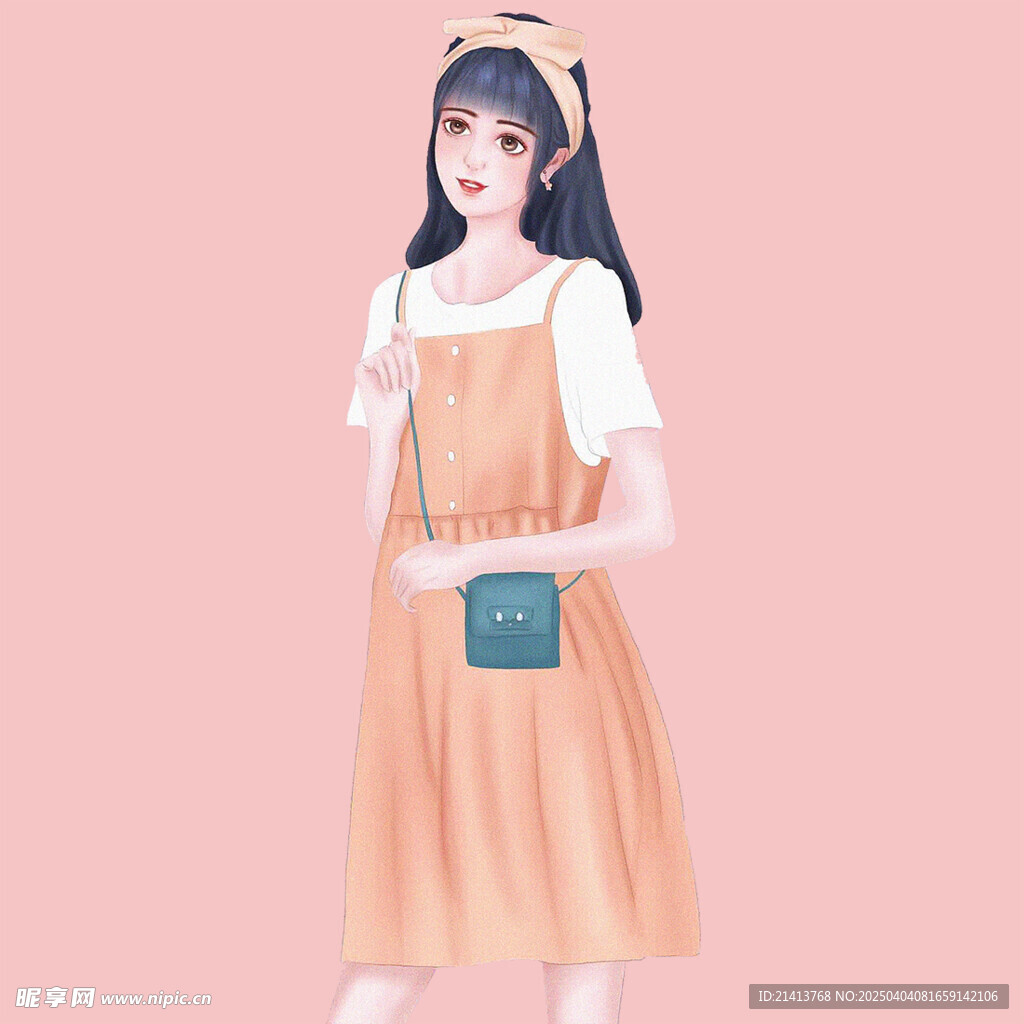 手绘女孩女人