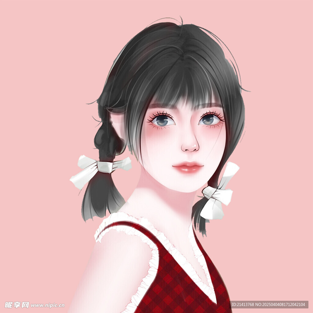 手绘女孩女人