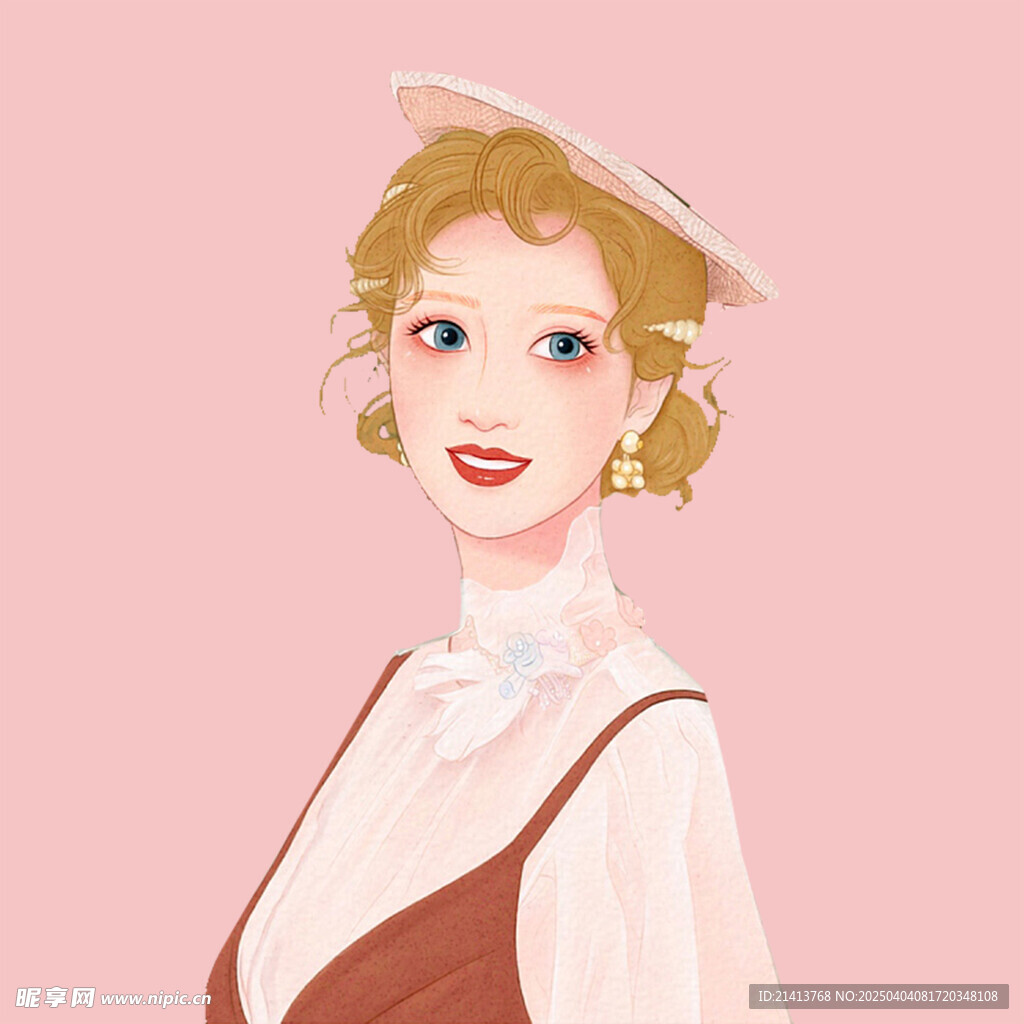 手绘女孩女人