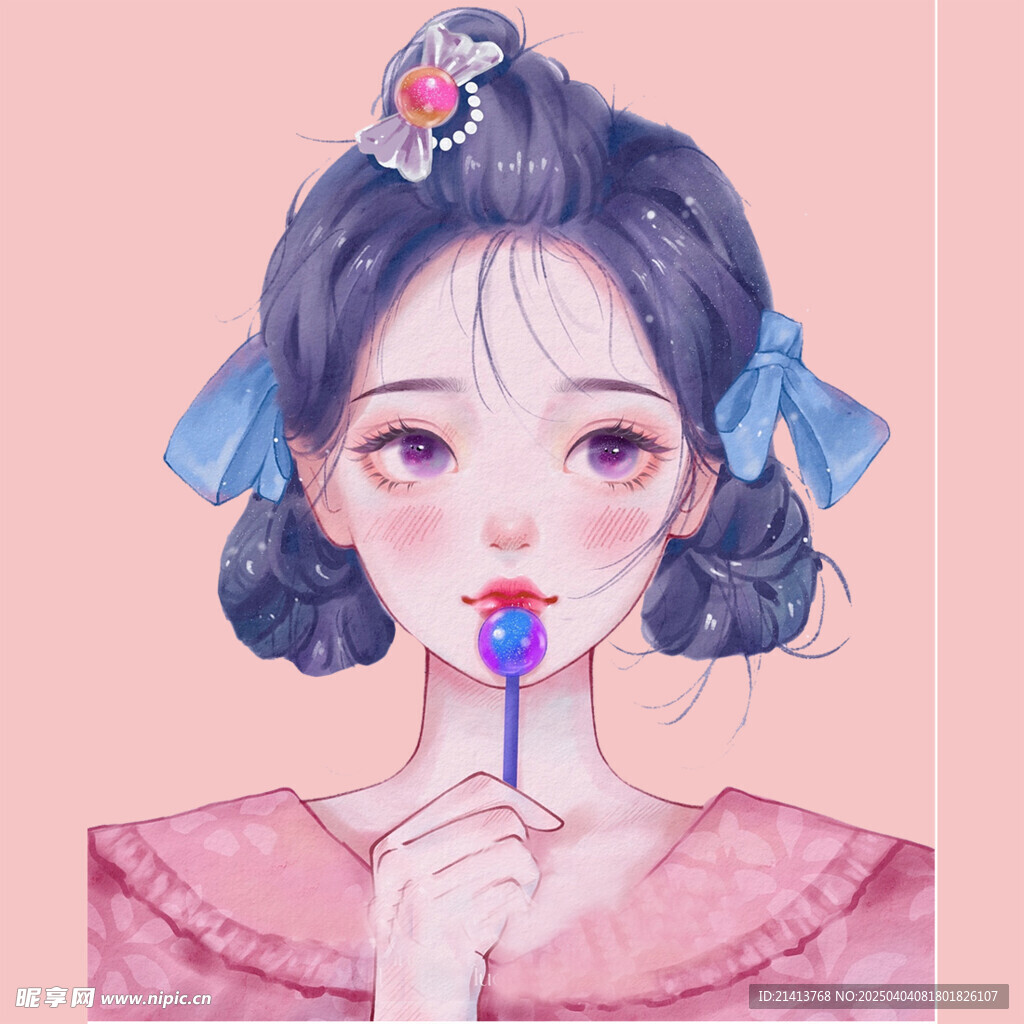 手绘女孩女人