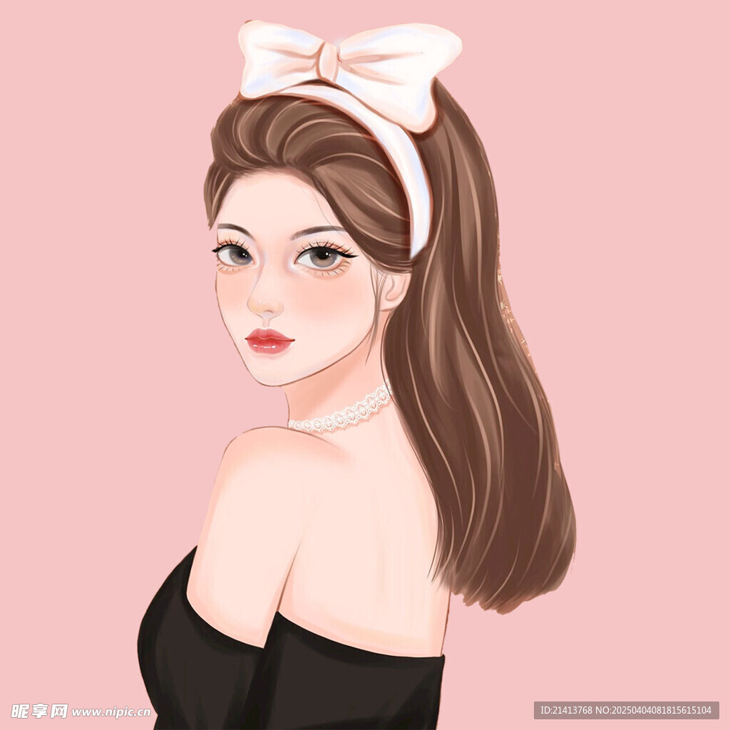 手绘女孩女人
