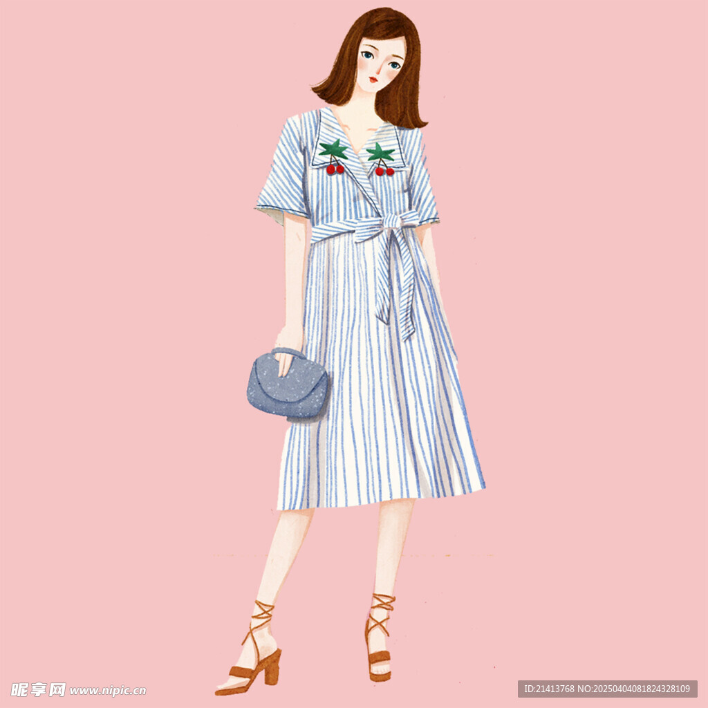 手绘女孩女人