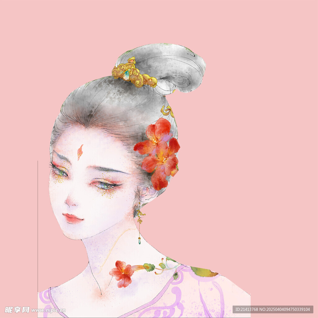手绘古风美女