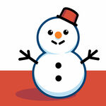 手绘创意卡通雪人