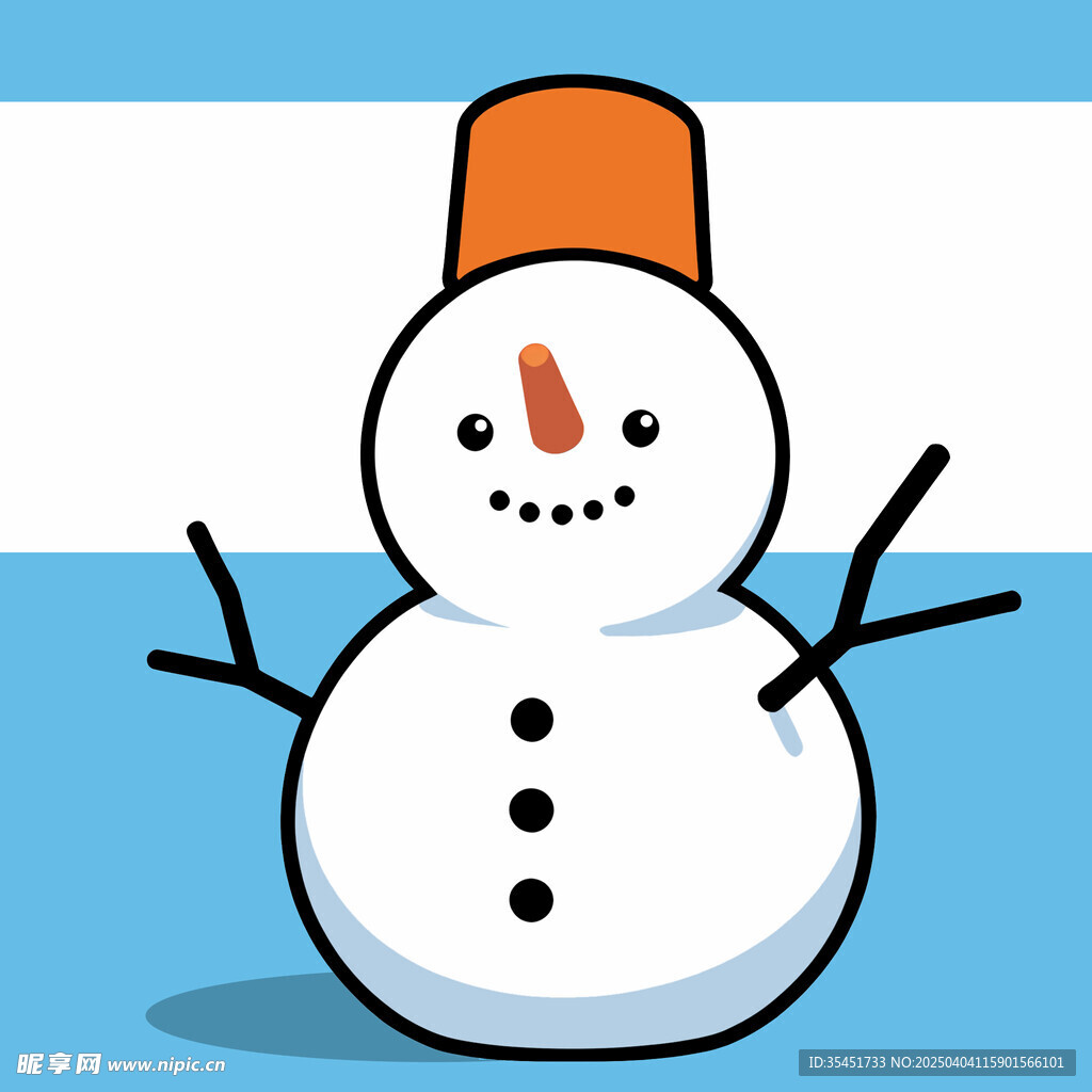 手绘创意卡通雪人