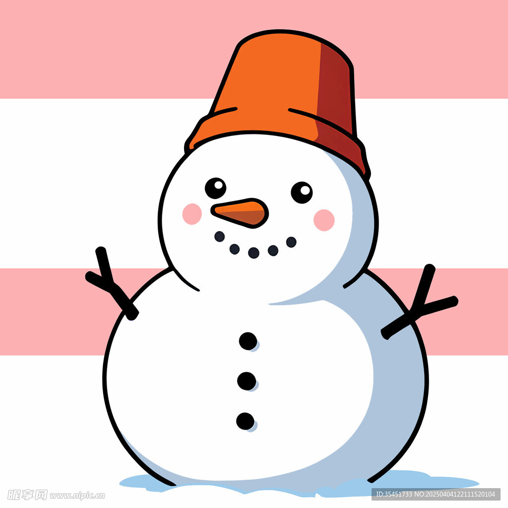 手绘创意卡通雪人