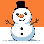 手绘创意卡通雪人