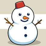 手绘创意卡通雪人