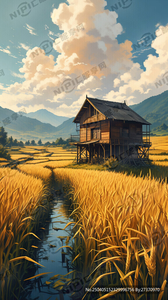 稻田  麦穗 