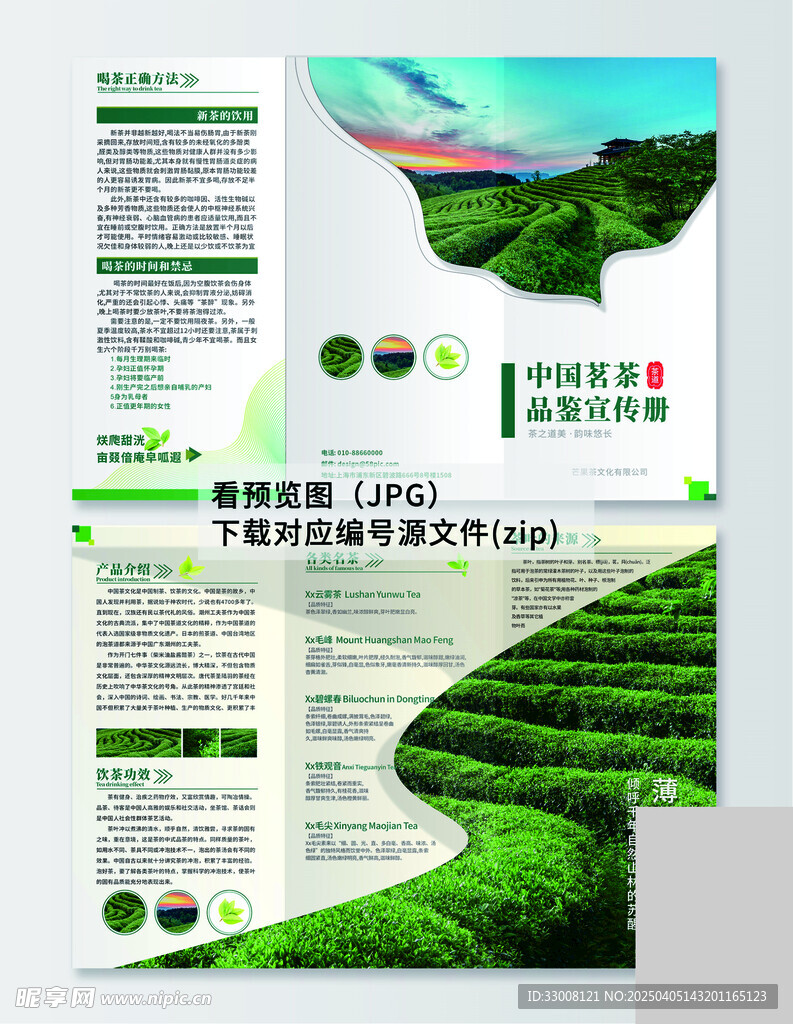 茶叶三折页
