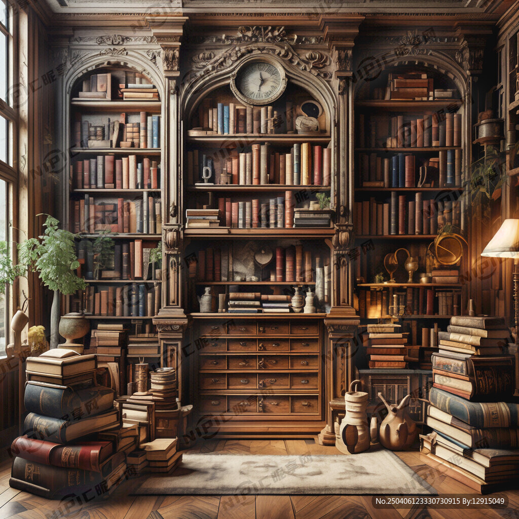 有年代感的书橱