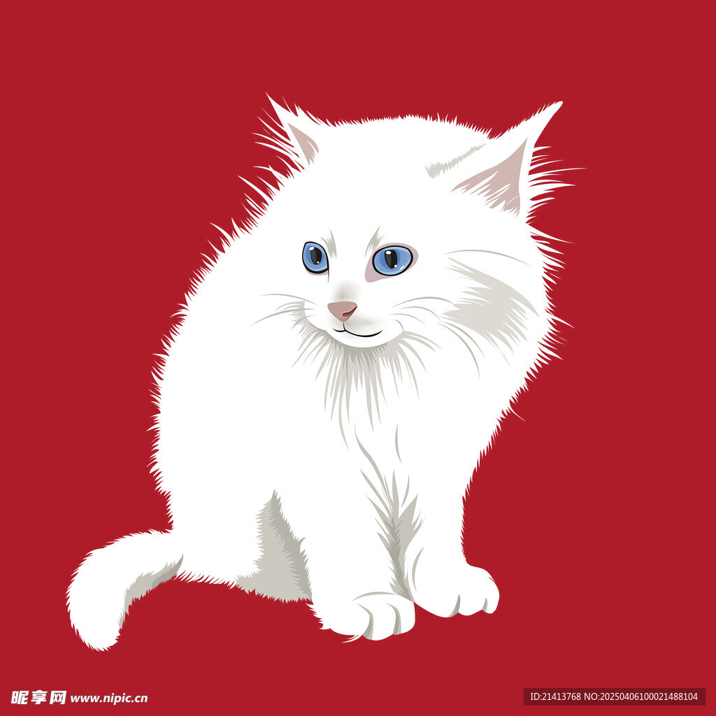 手绘卡通小猫 