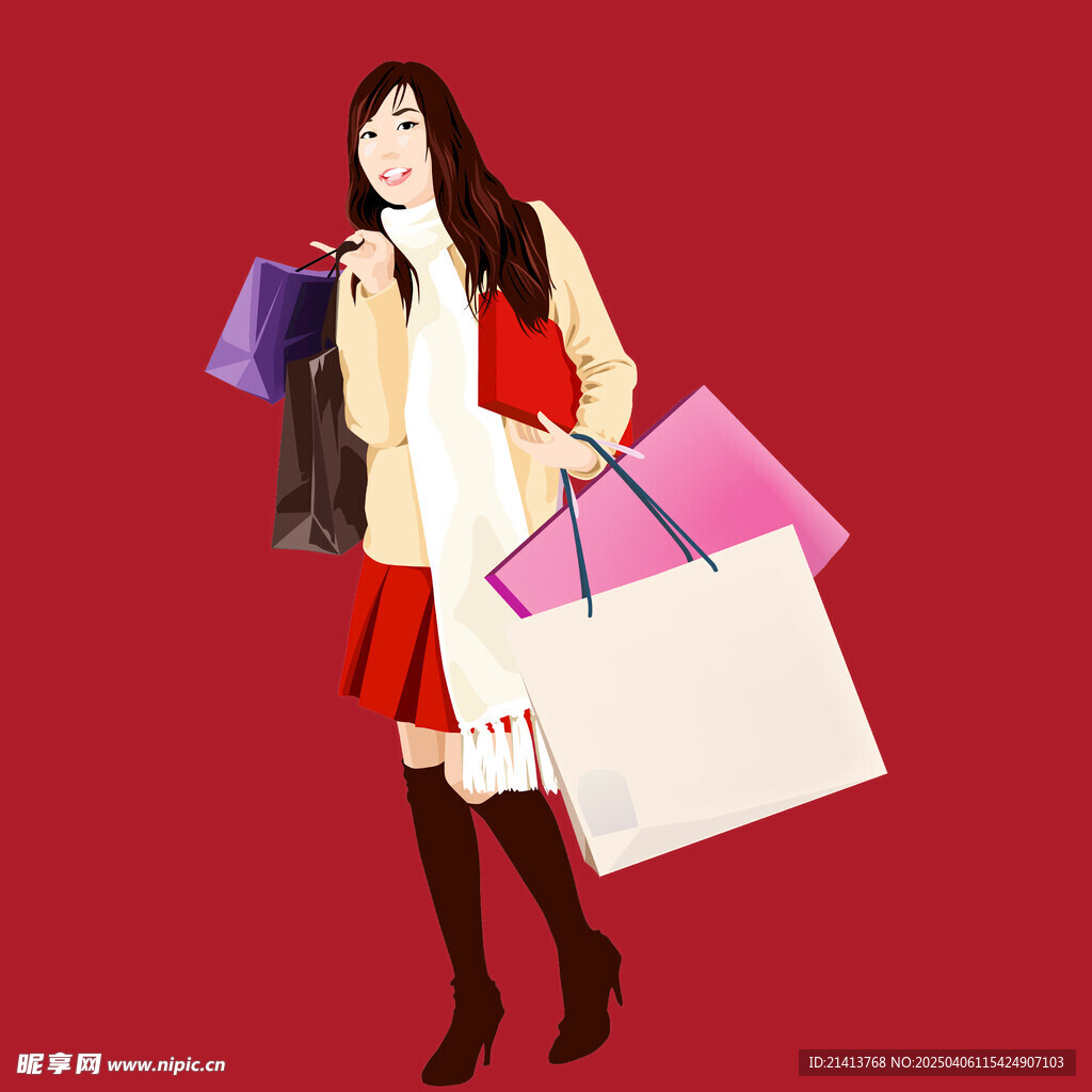女人购物素材 