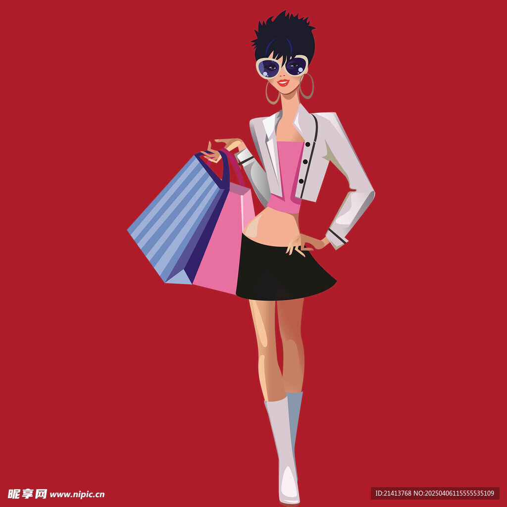 女人购物素材 