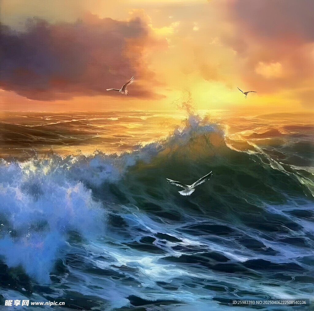 大海油画 