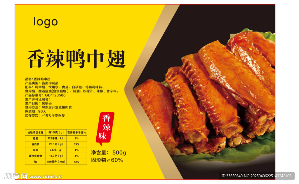 香辣鸭中翅美味诱人