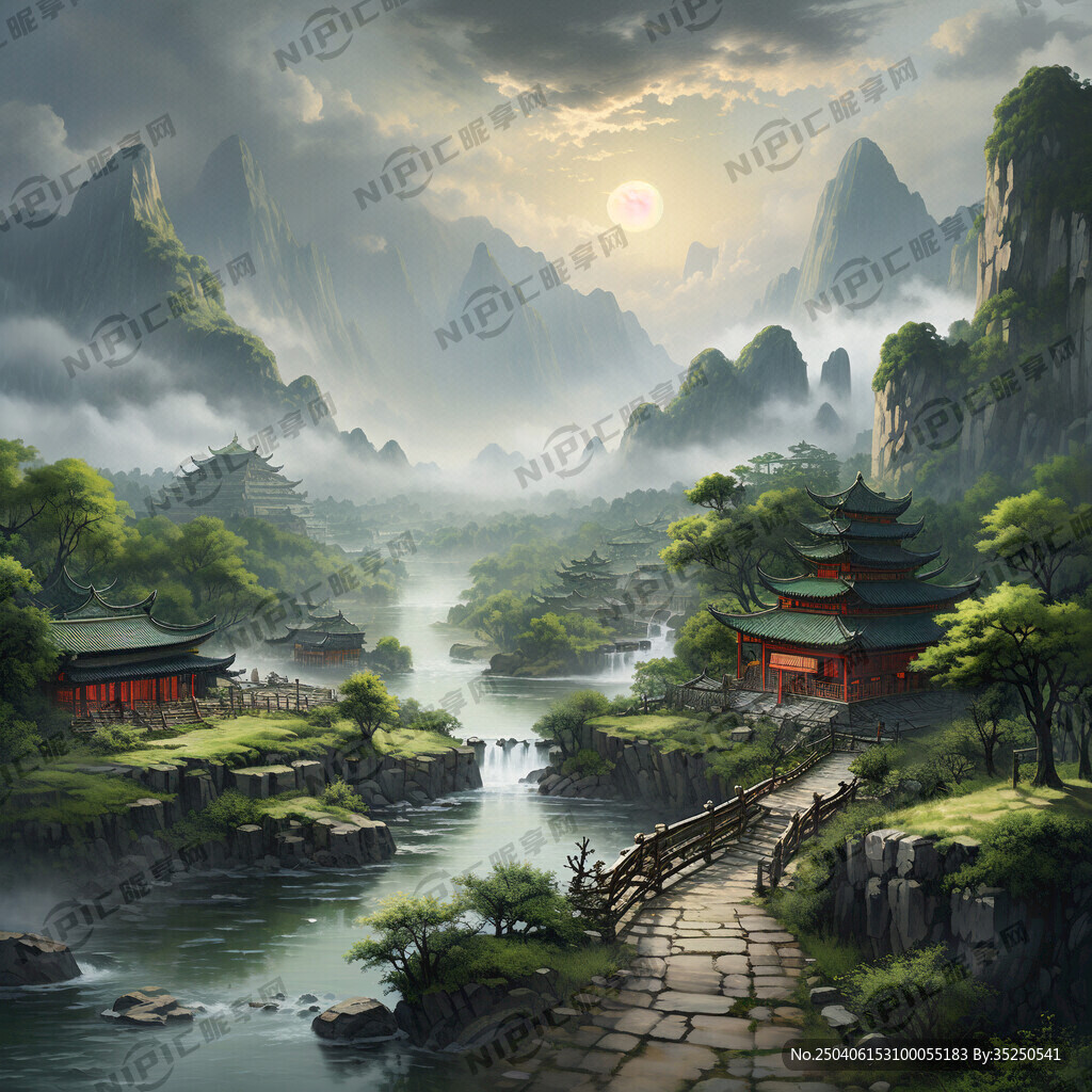 绿色晕染全图 纯色背景
