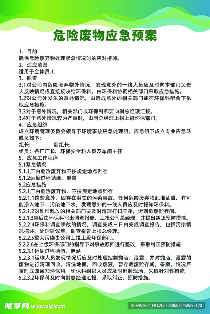 危险废物应急预案
