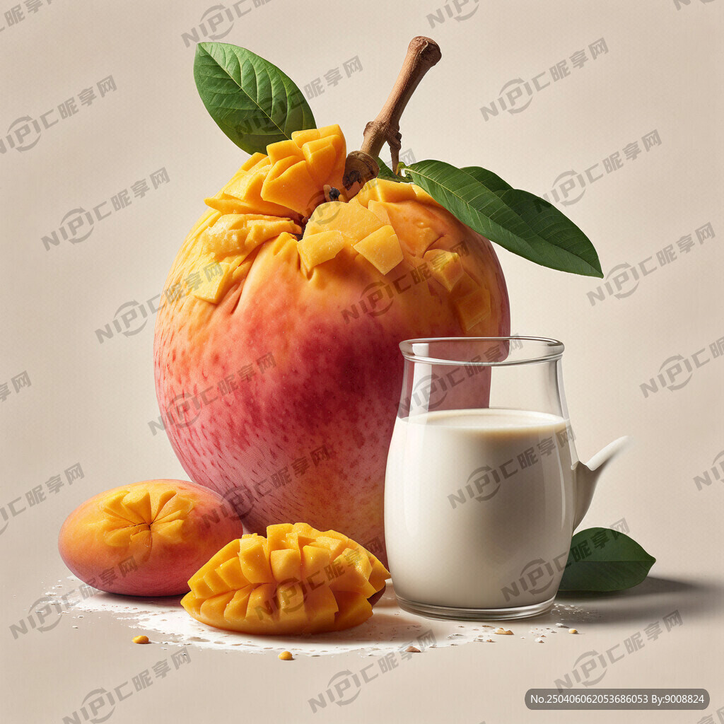 芒果和牛奶结合