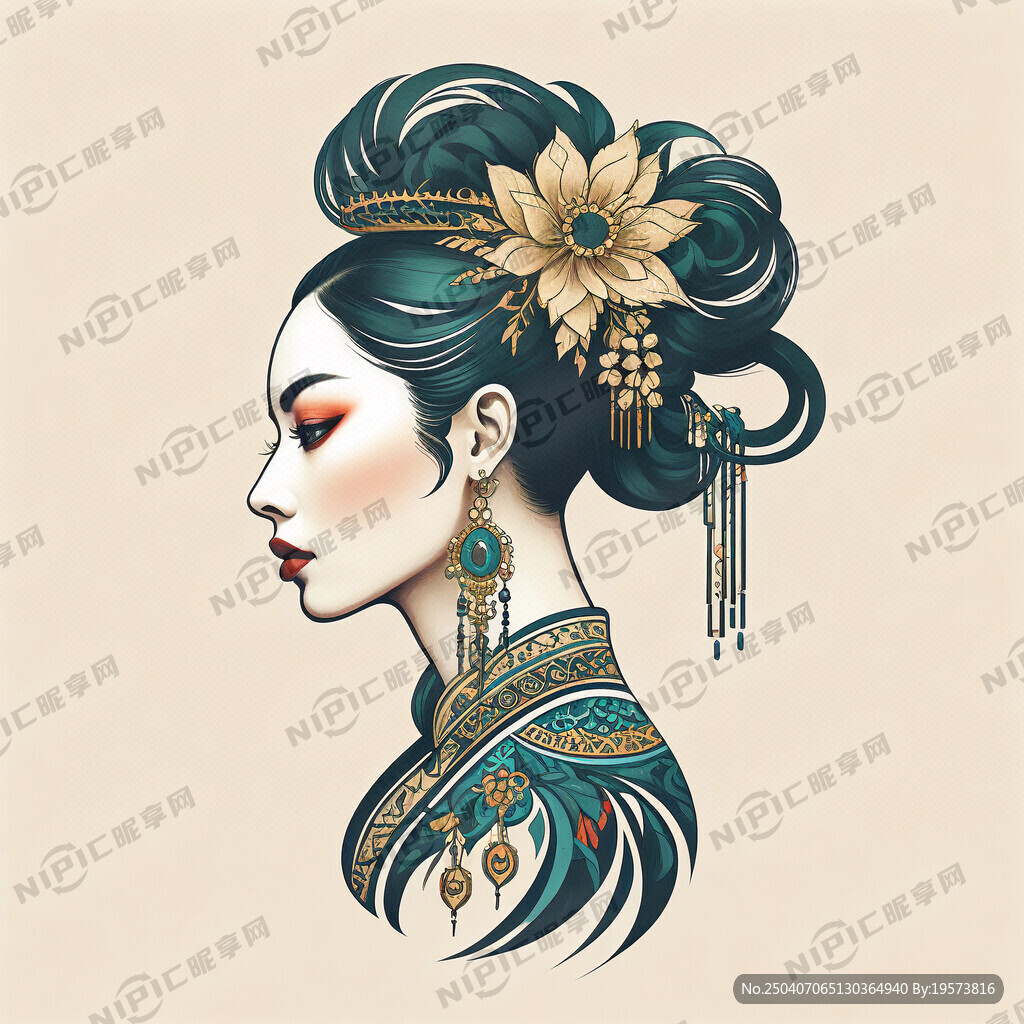 我想设计个云南民族风女性 标志