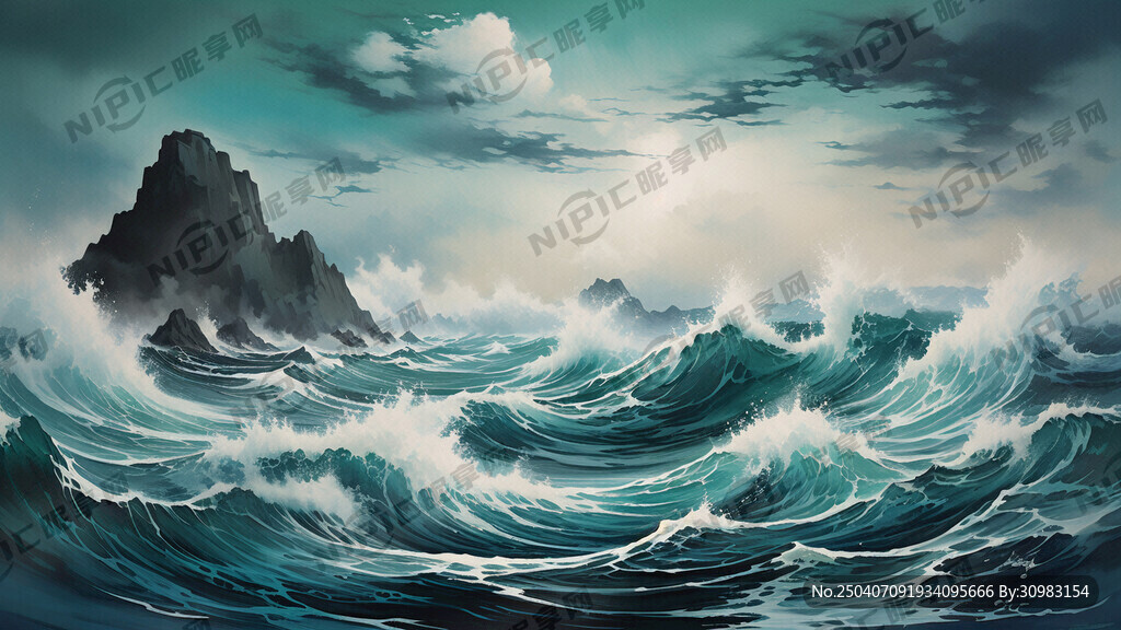 蓝绿背景 海