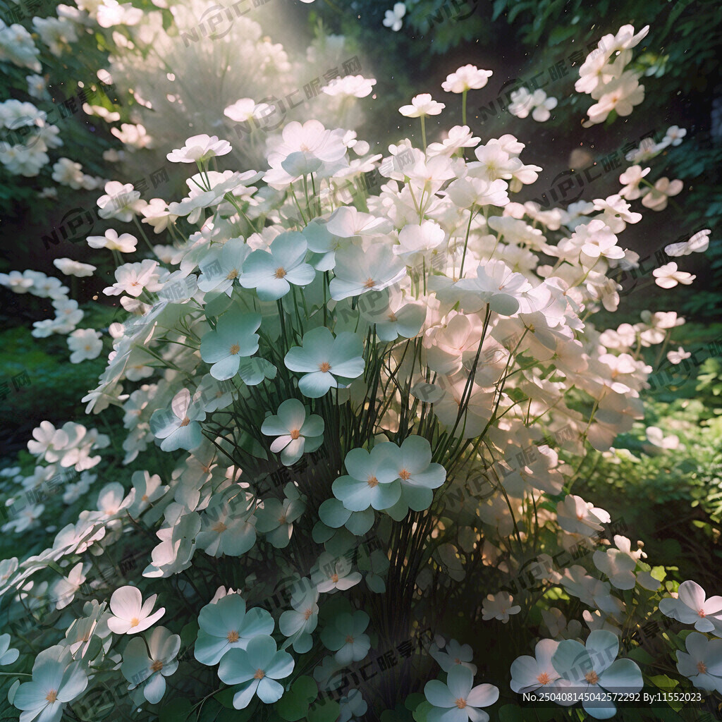 粉绿色满天花瓣 明亮清晰