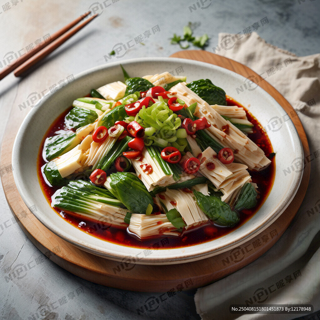 红油 凉拌 腐竹 黄瓜 凉菜