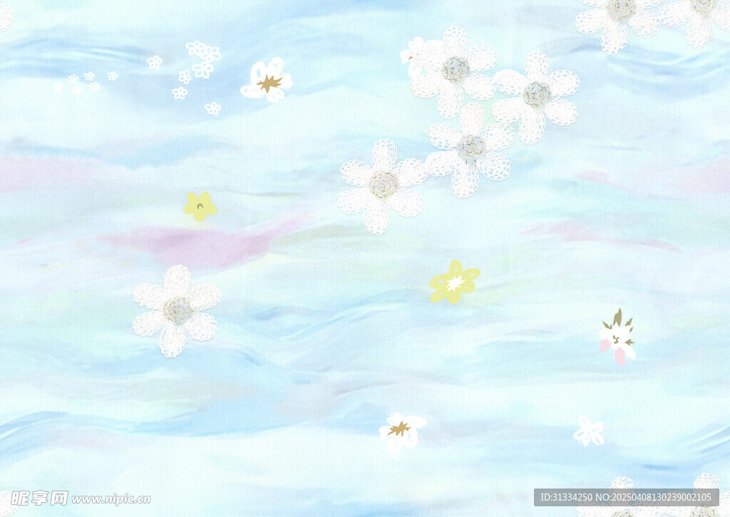 水彩扎染花